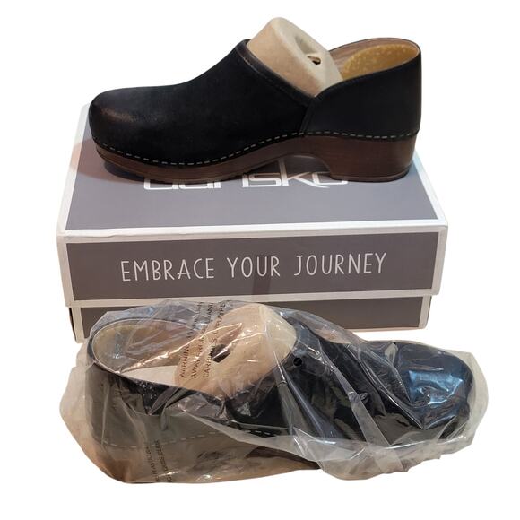 Dansko Black Women's Mules with Brown Sole - Picture 2 of 12